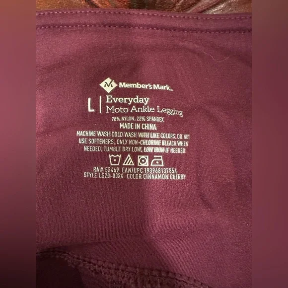 EUC Member's Mark Cinnamon Cherry Leggings - Picture 3 of 3